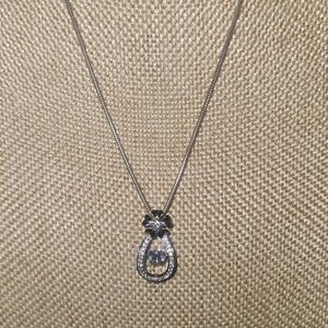 Rlm snake signed chain 925 with floating cz pendant, sterling silver